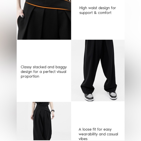 Hook-and-loop fastener wide leg Velcro pants NEW - Picture 5 of 10